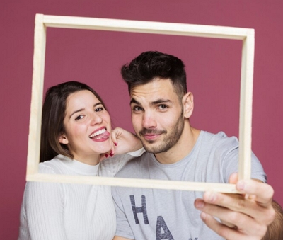 sexual framing header image of guy and girl in picture frame